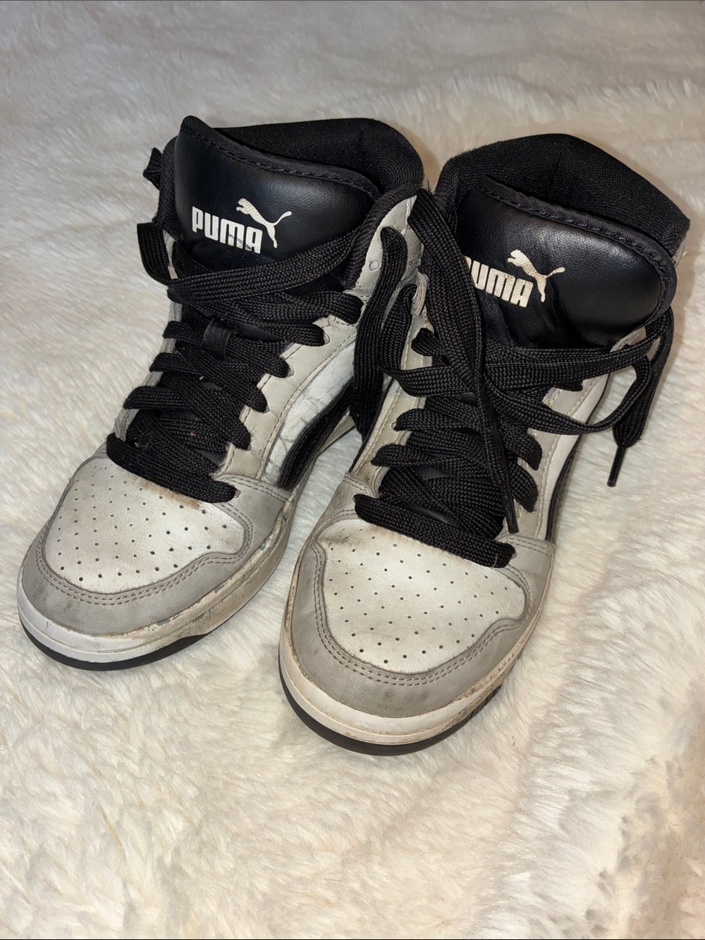 Puma Men's High-Top Sneakers in White and Black
